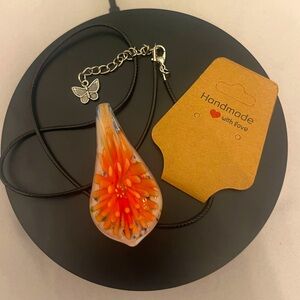Hand blown glass pendant handcrafted